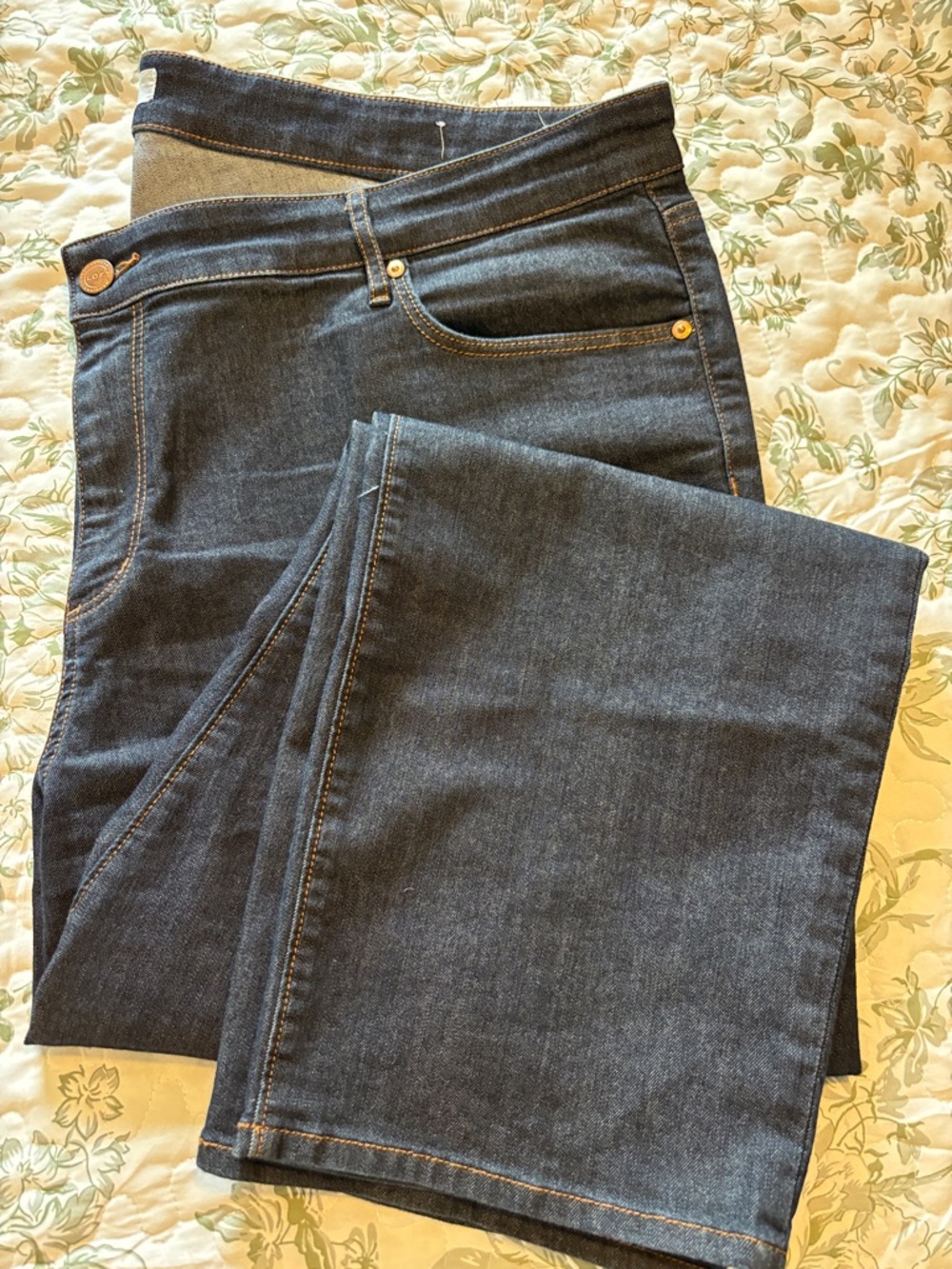 LOFT Straight Leg Jeans in Dark Blue Denim